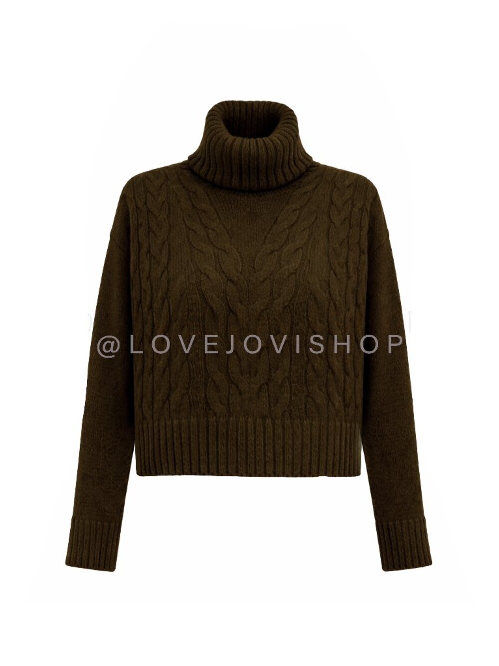 Sweater | Stradivarius Cropped Boxy Cable Knit Pullover Chocolate Brown Cozy XL